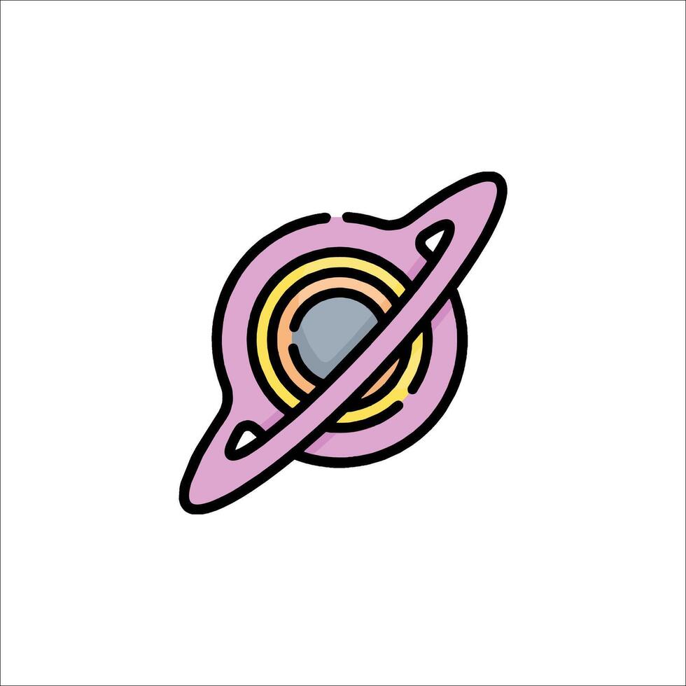 A cartoon saturn with a ring around it vector