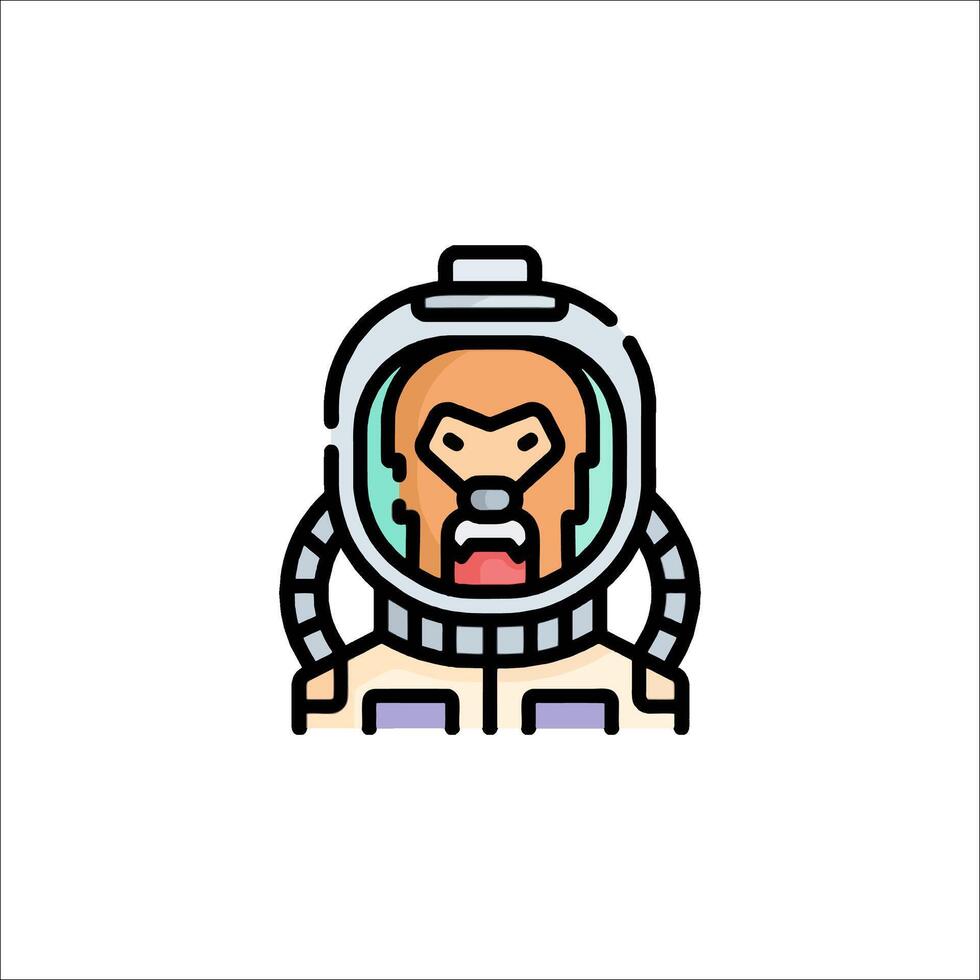 An astronaut in a space suit with a monkey on his head vector