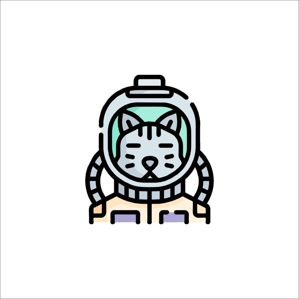 A cat wearing an astronaut helmet vector