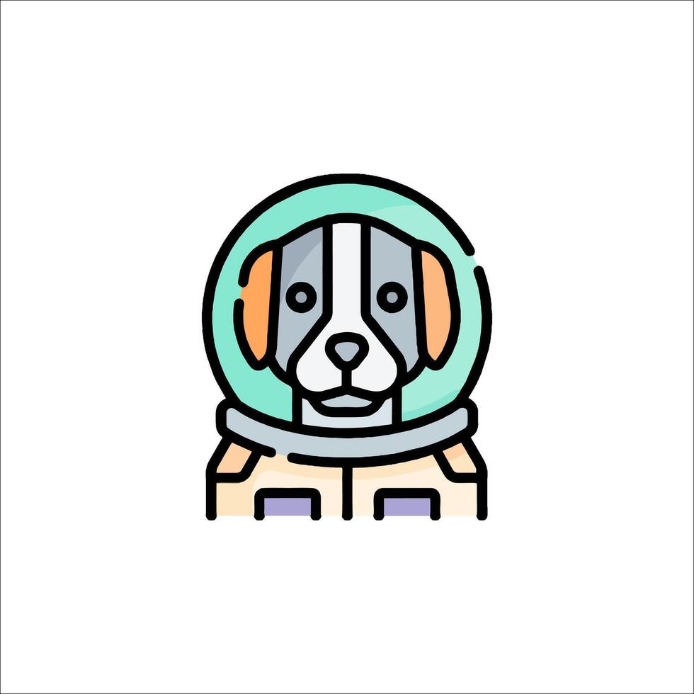 A dog in an astronaut helmet icon vector