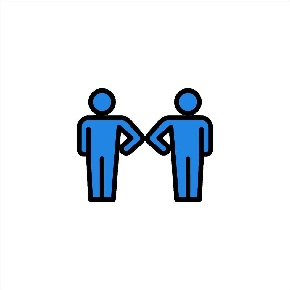 Two people standing together with one holding the other's hand vector