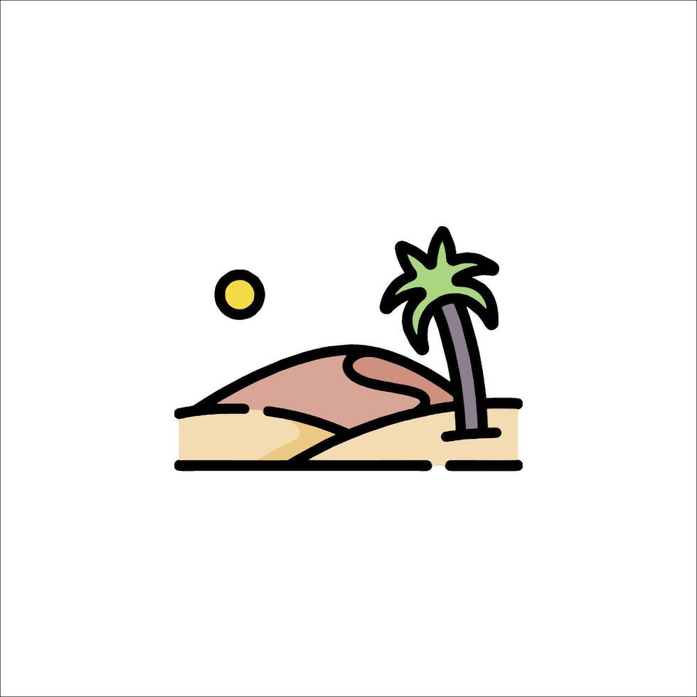 A palm tree and a beach with a sun vector