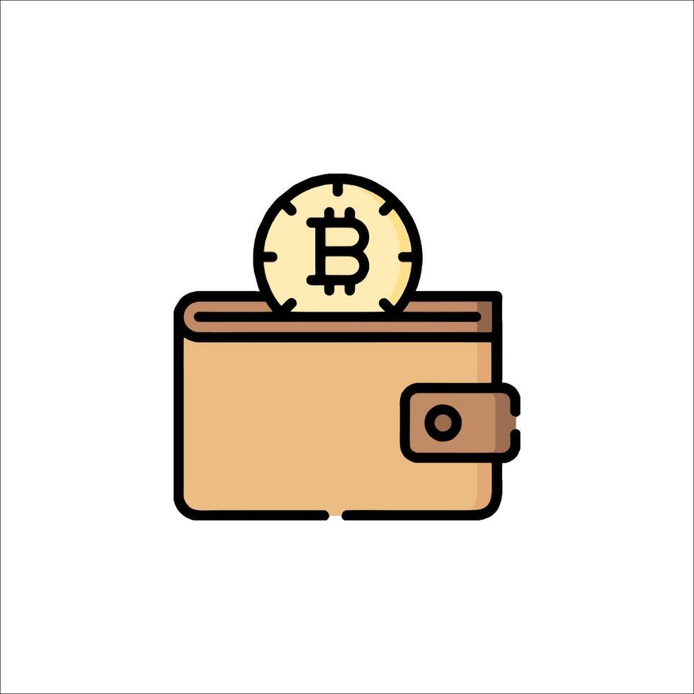Bitcoin wallet icon illustration vector