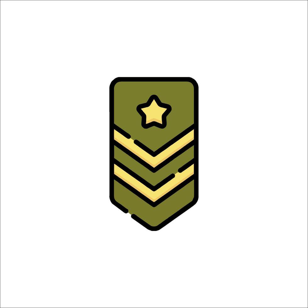 Military rank insignia icon vector