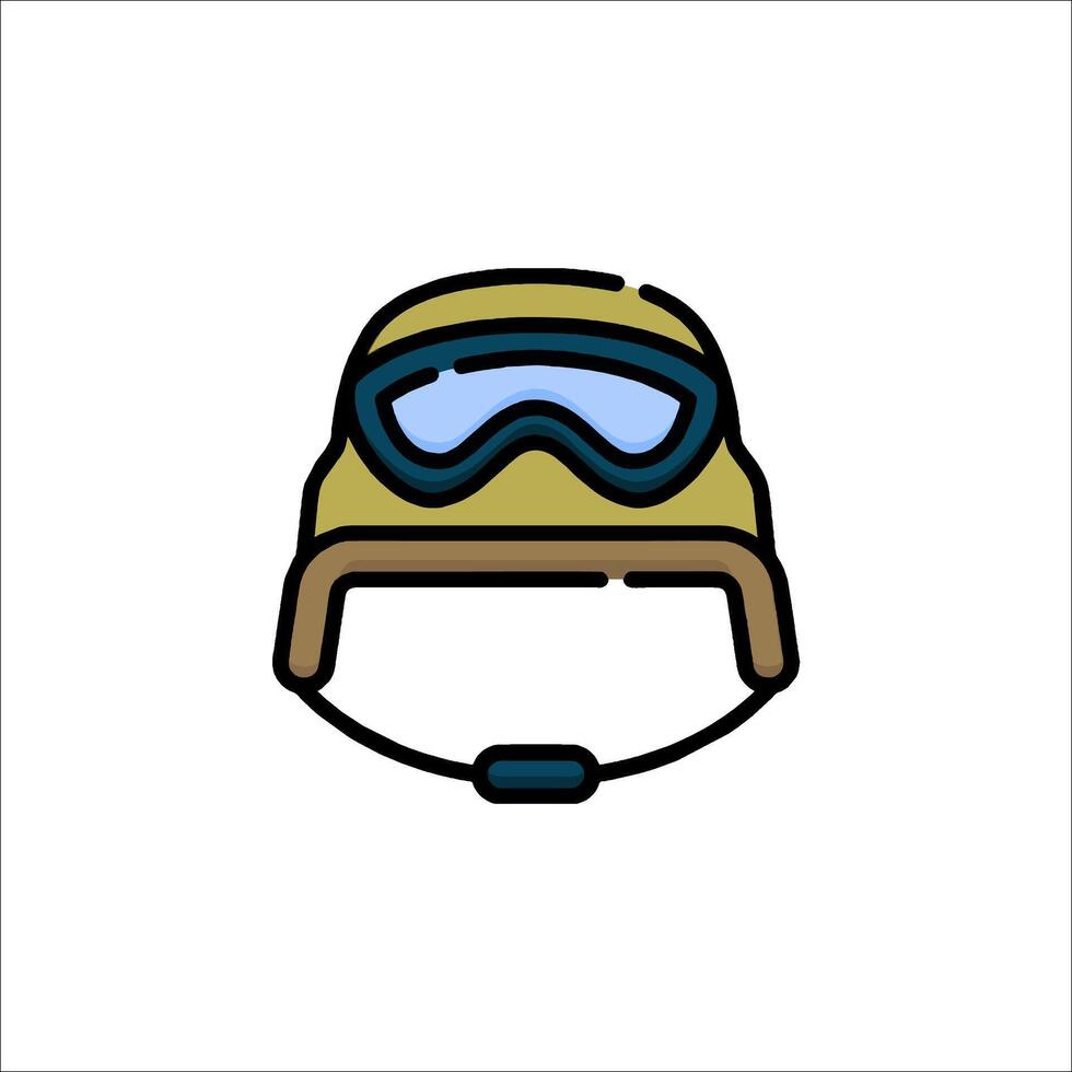 A helmet with goggles on it vector