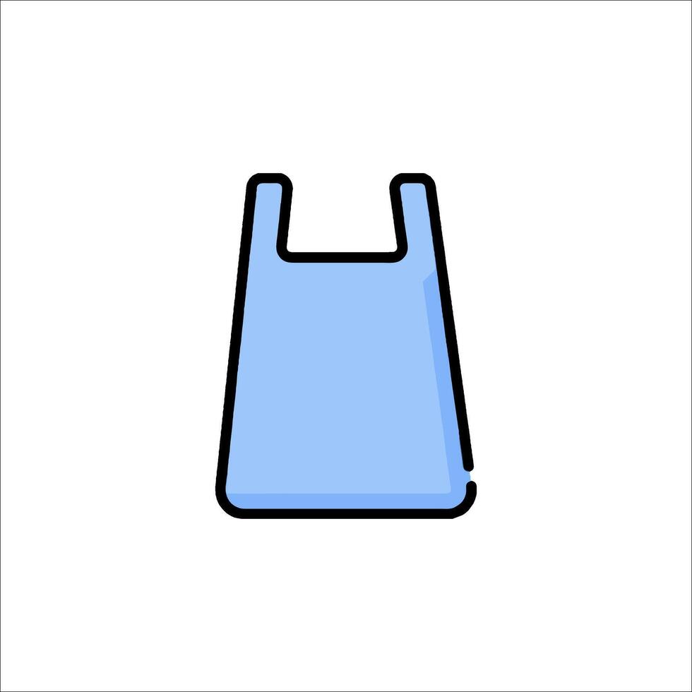 A blue plastic bag icon on a white background vector