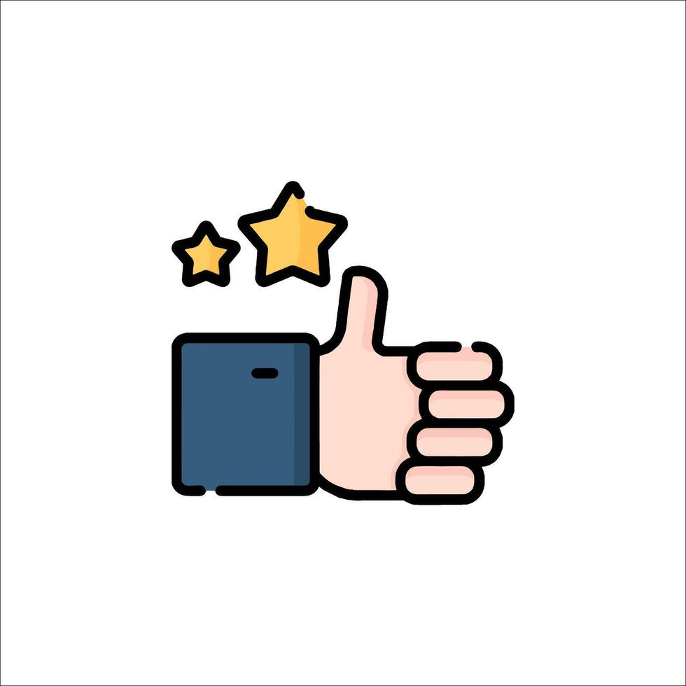 A hand with a thumbs up and stars vector