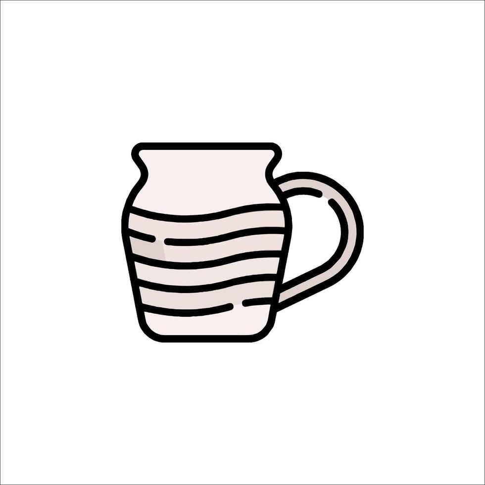 A mug with a handle on a white background vector