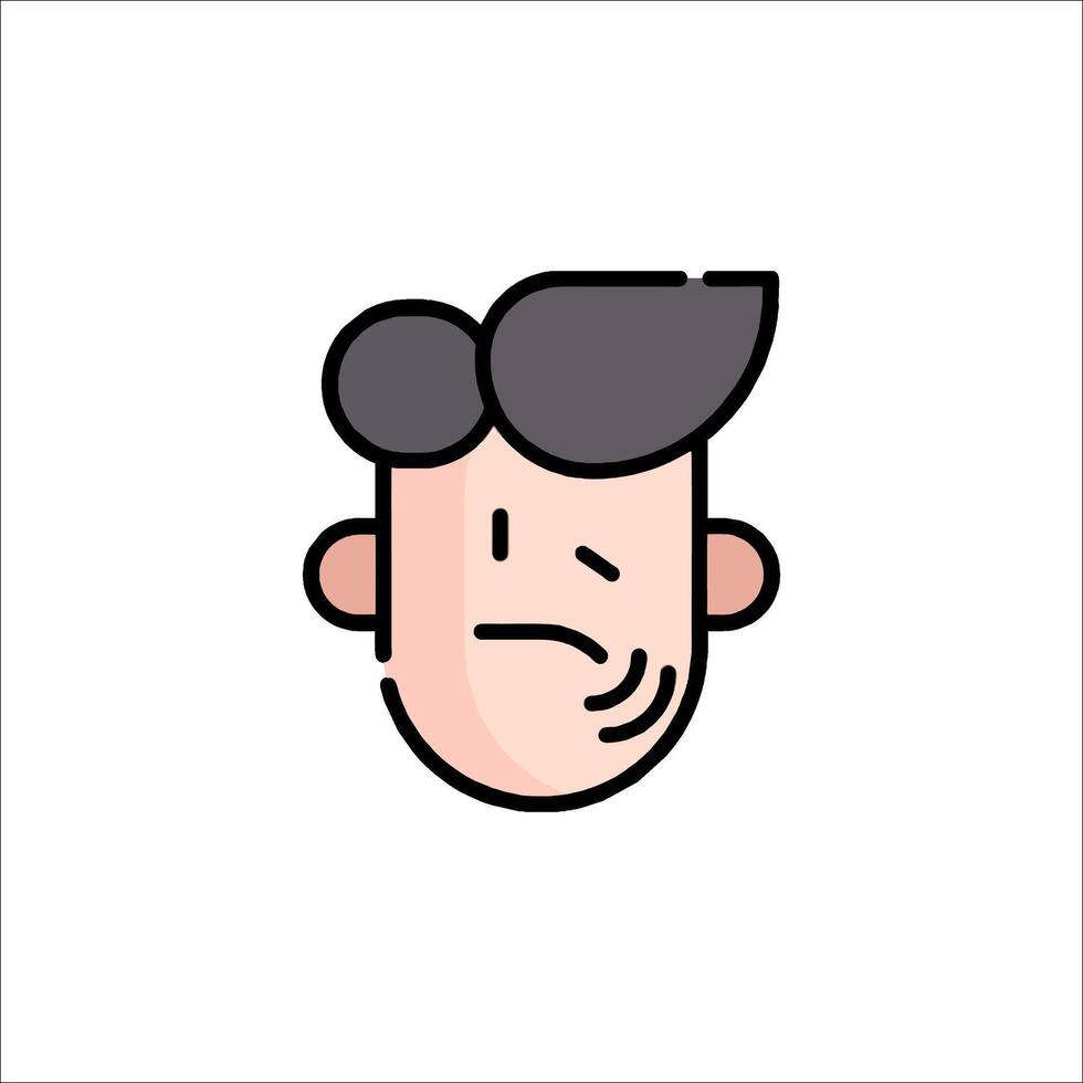 A man with a sad face icon vector