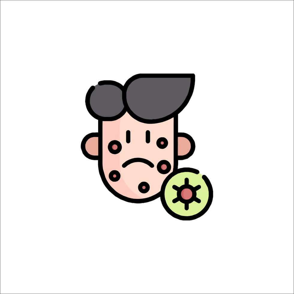 A man with a green apple on his face vector