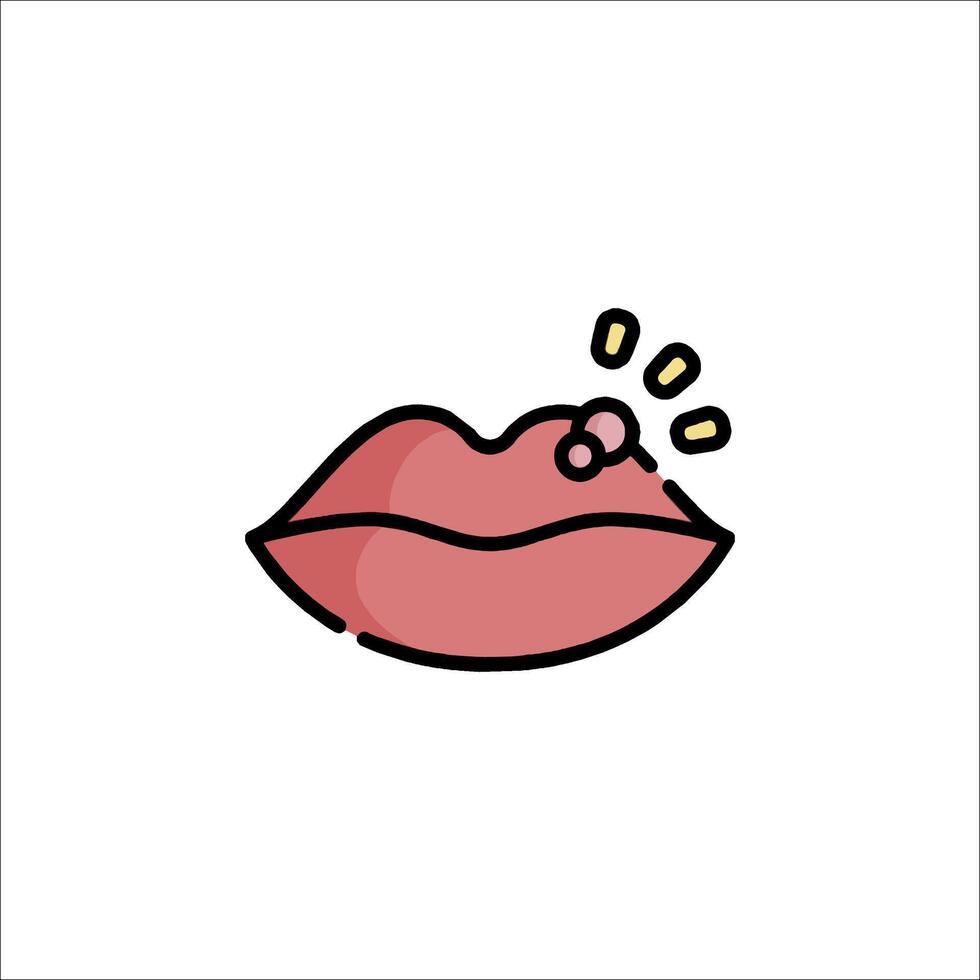 A woman's lips with a bubble coming out of it vector
