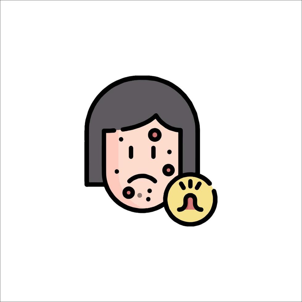 A woman with a pimple on her face vector