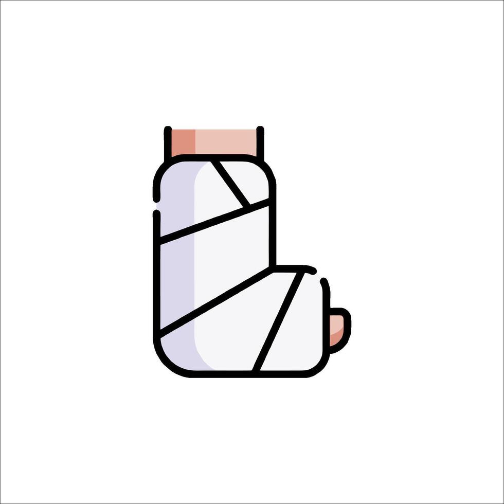 A bandaged foot icon on a white background vector