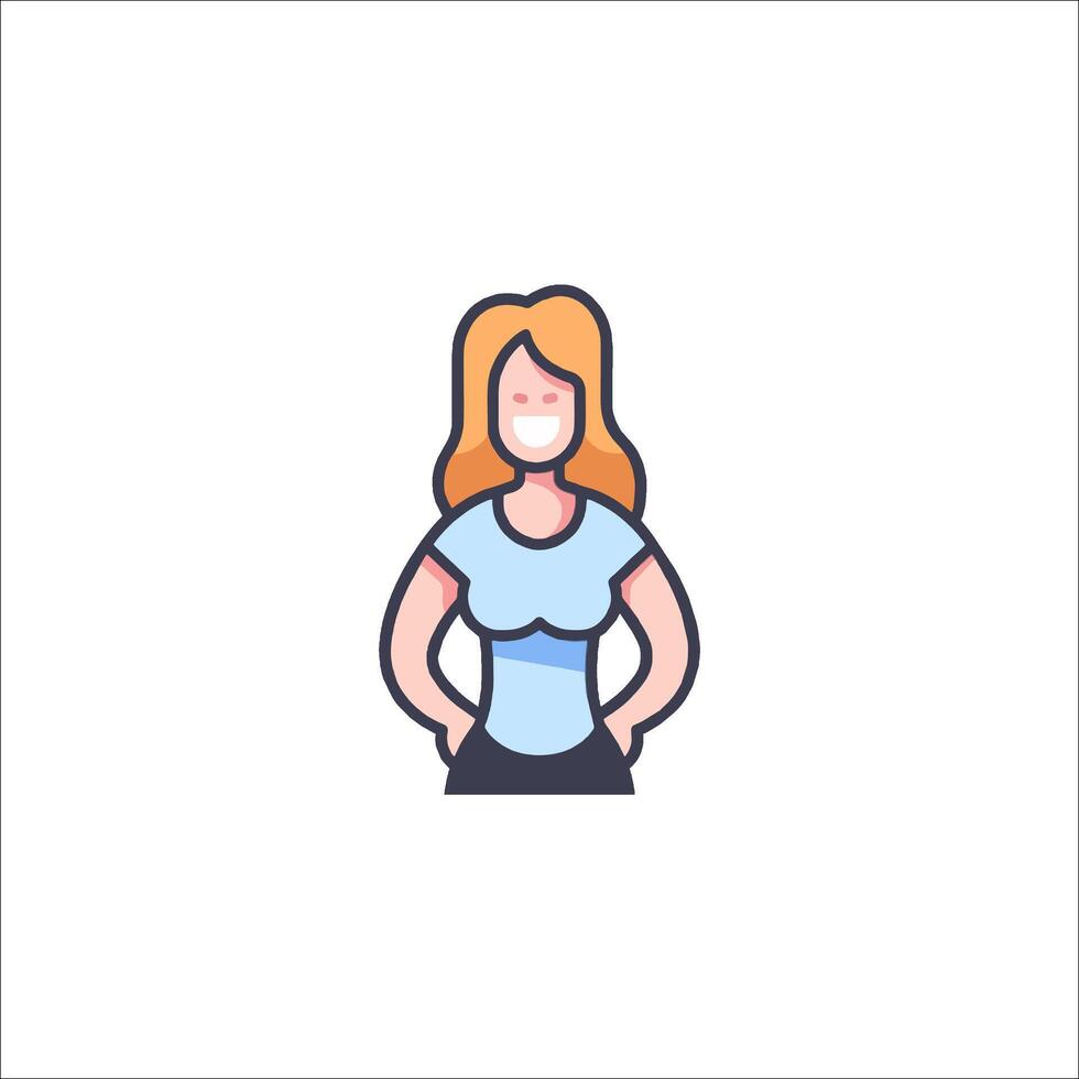 A woman with her hands in her pockets icon vector