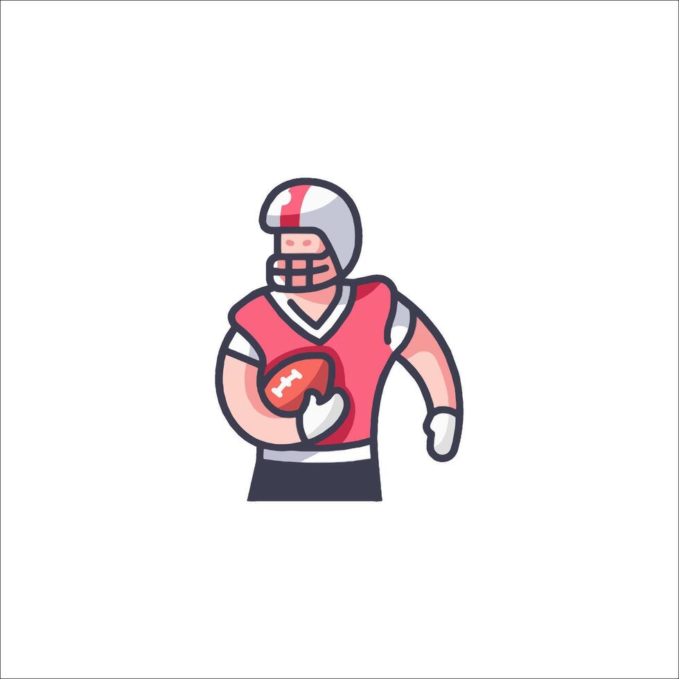 A football player holding a ball in his hand vector