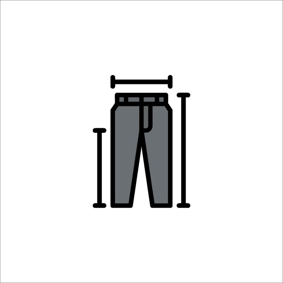A pair of pants is shown with measurements vector