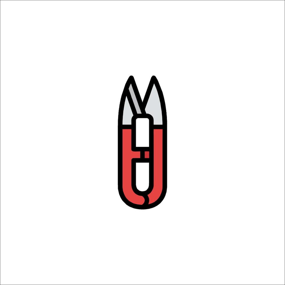 A red and black icon of a knife vector