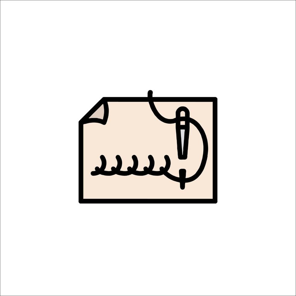A drawing of a sewing machine on a piece of paper vector