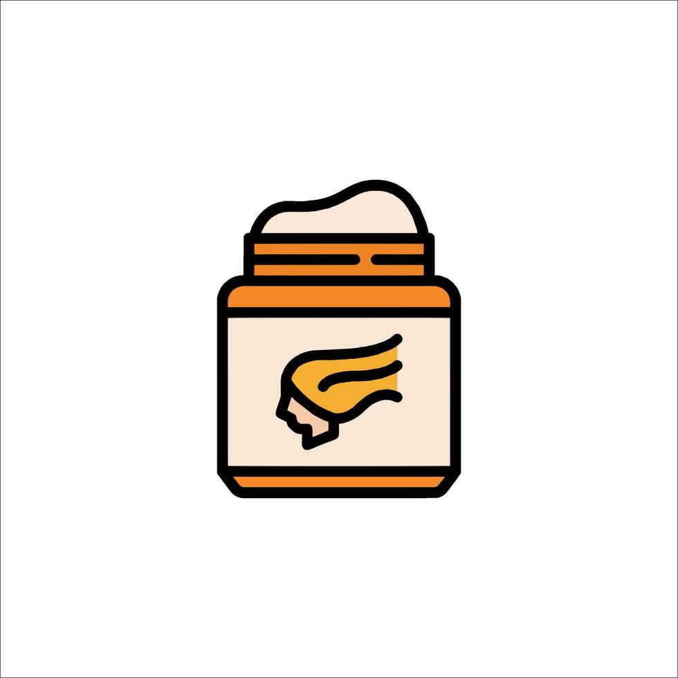 A jar of cream with a woman's head on it vector