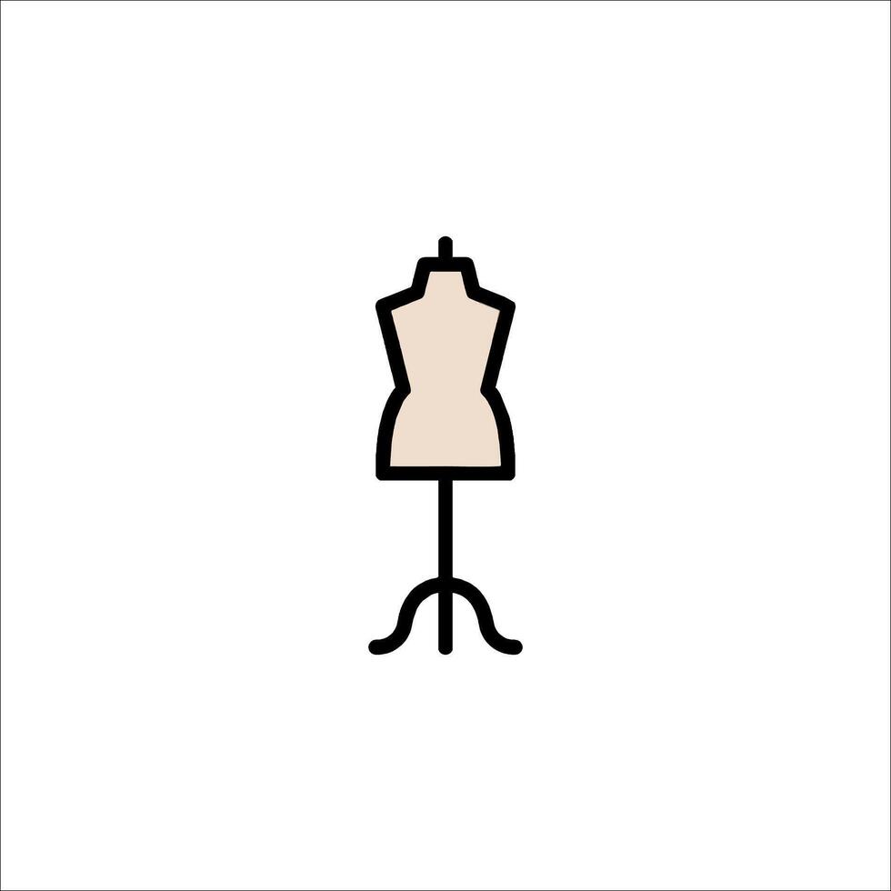 A mannequin on a stand with a white background vector