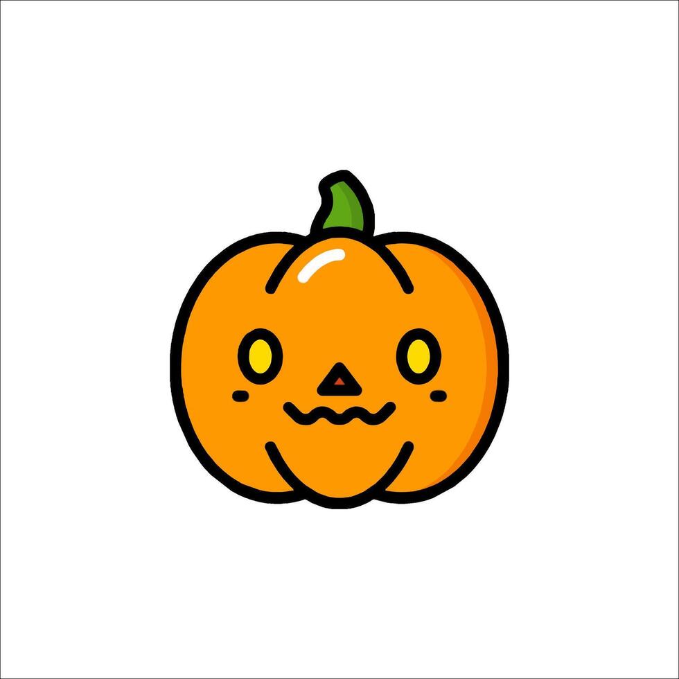 A cartoon pumpkin with a smile on its face vector