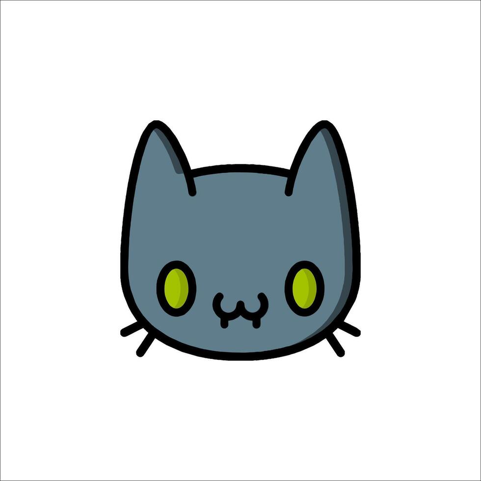 A cartoon cat with green eyes vector