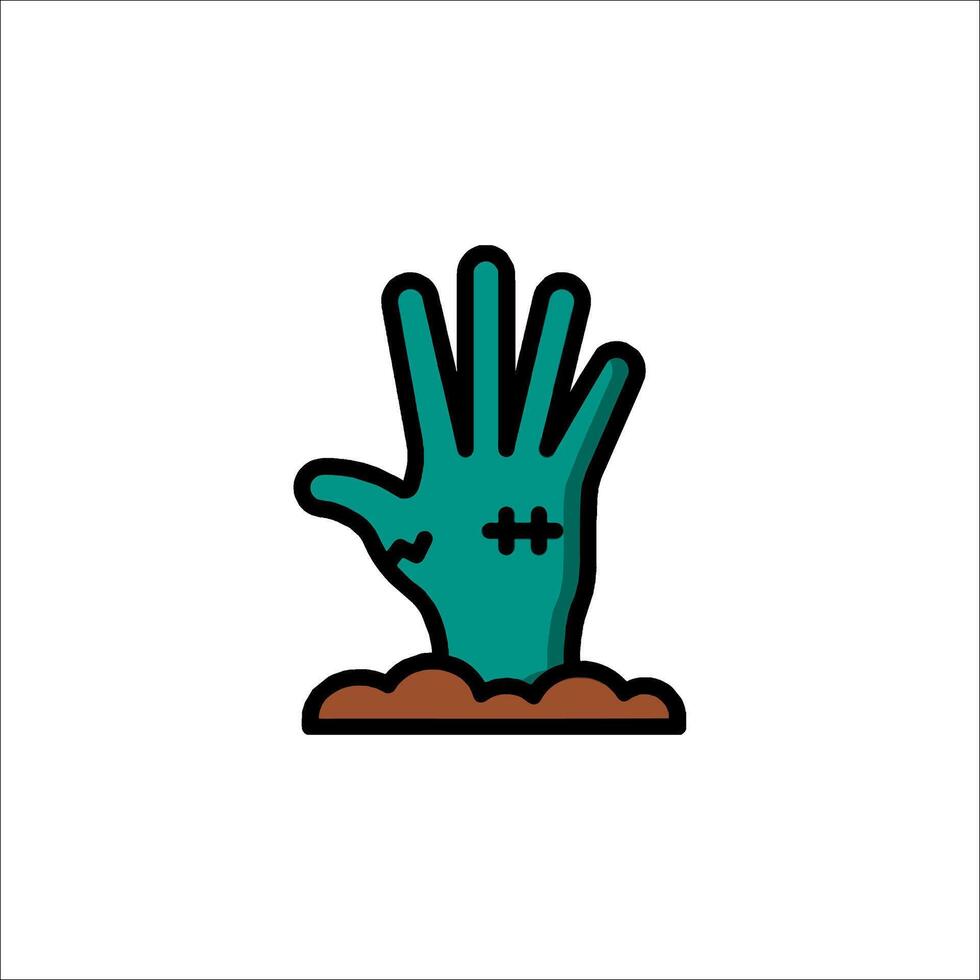Zombie hand icon on white background vector