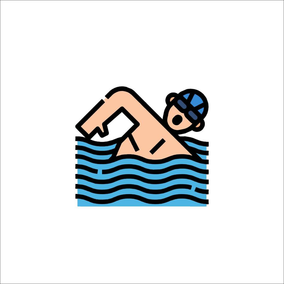 Swimming icon illustration vector