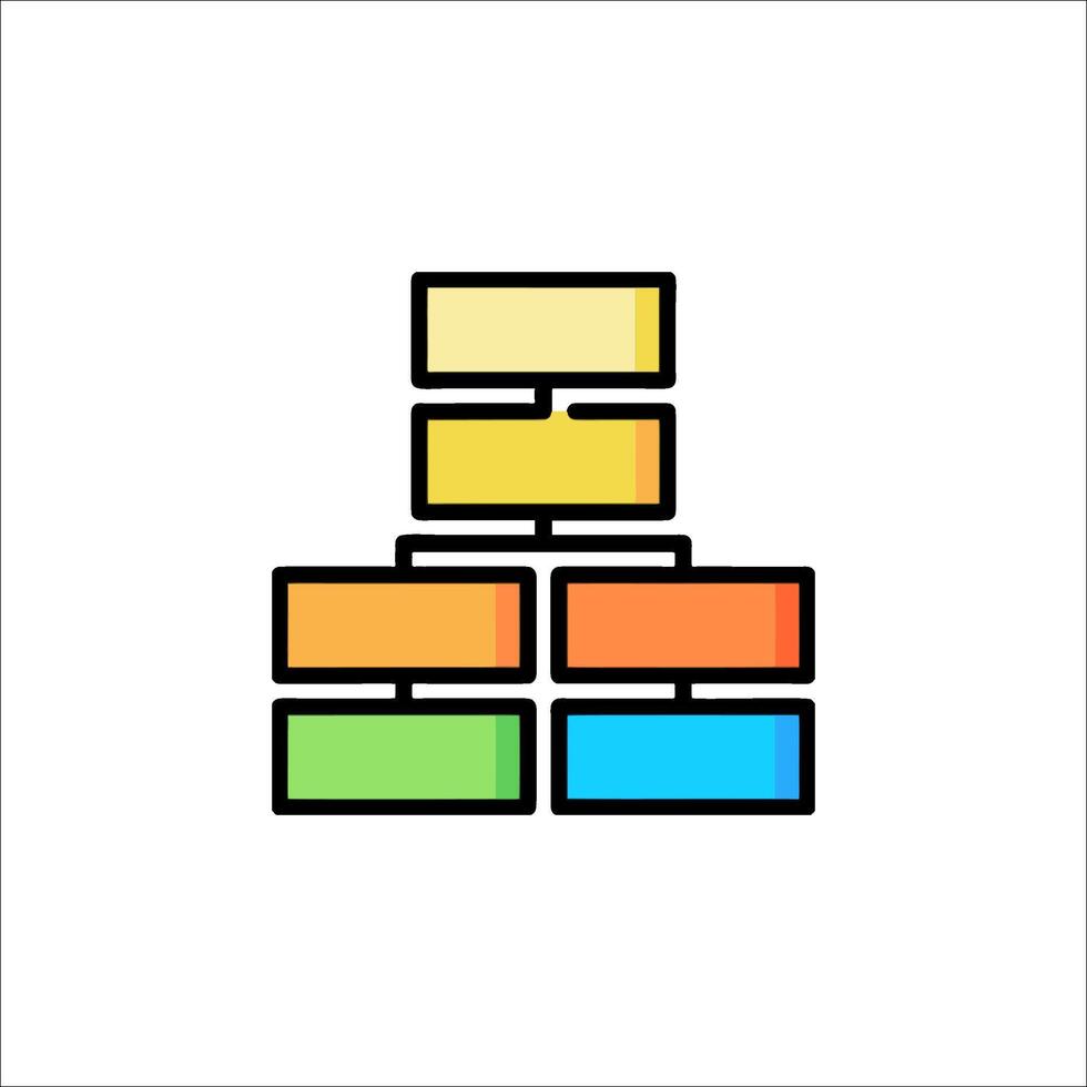 Colorful business structure icon vector