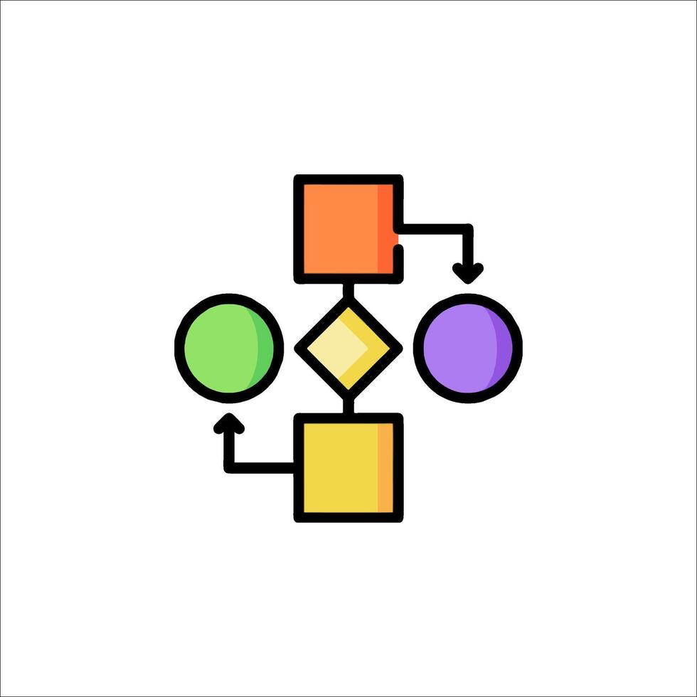 A colorful icon of a process diagram vector