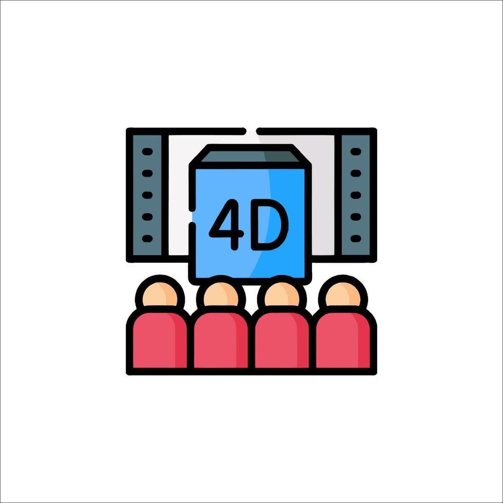A movie theater with people sitting in front of a screen vector