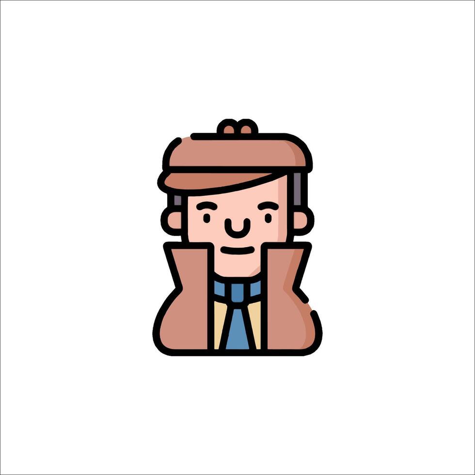 A man in a hat and coat with a tie vector