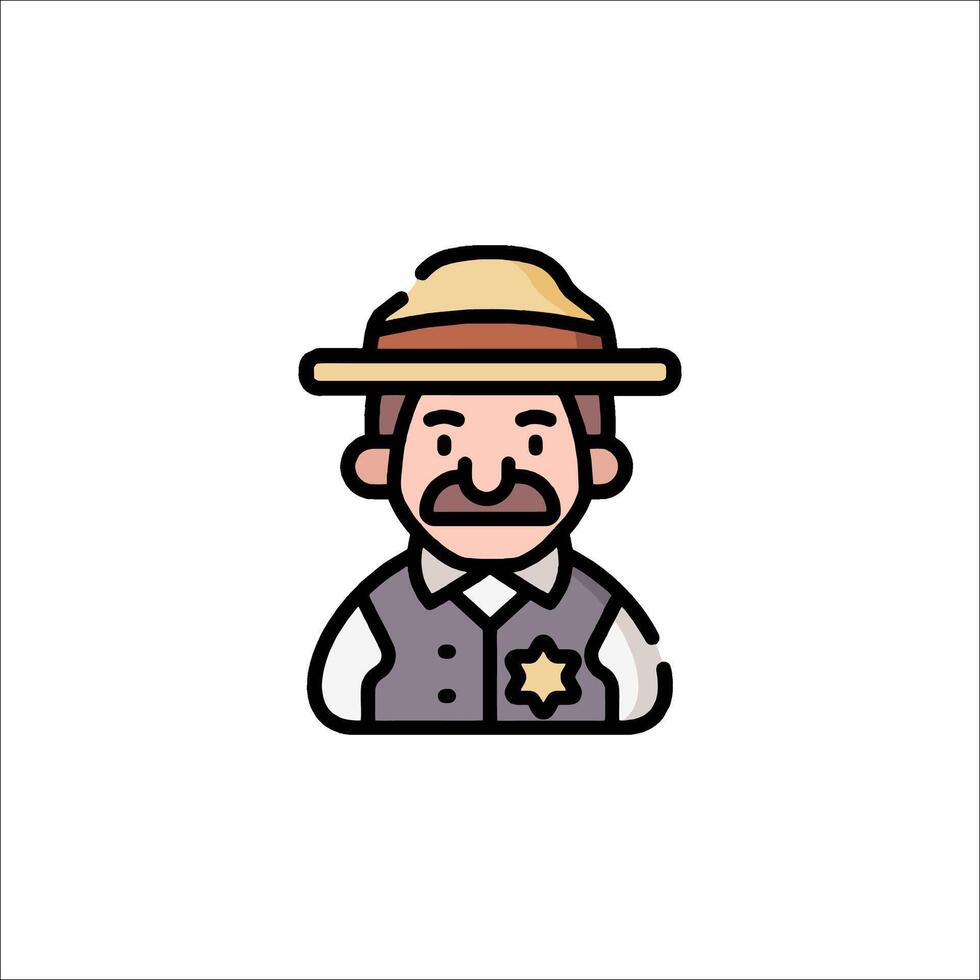 A cartoon man in a hat and vest vector