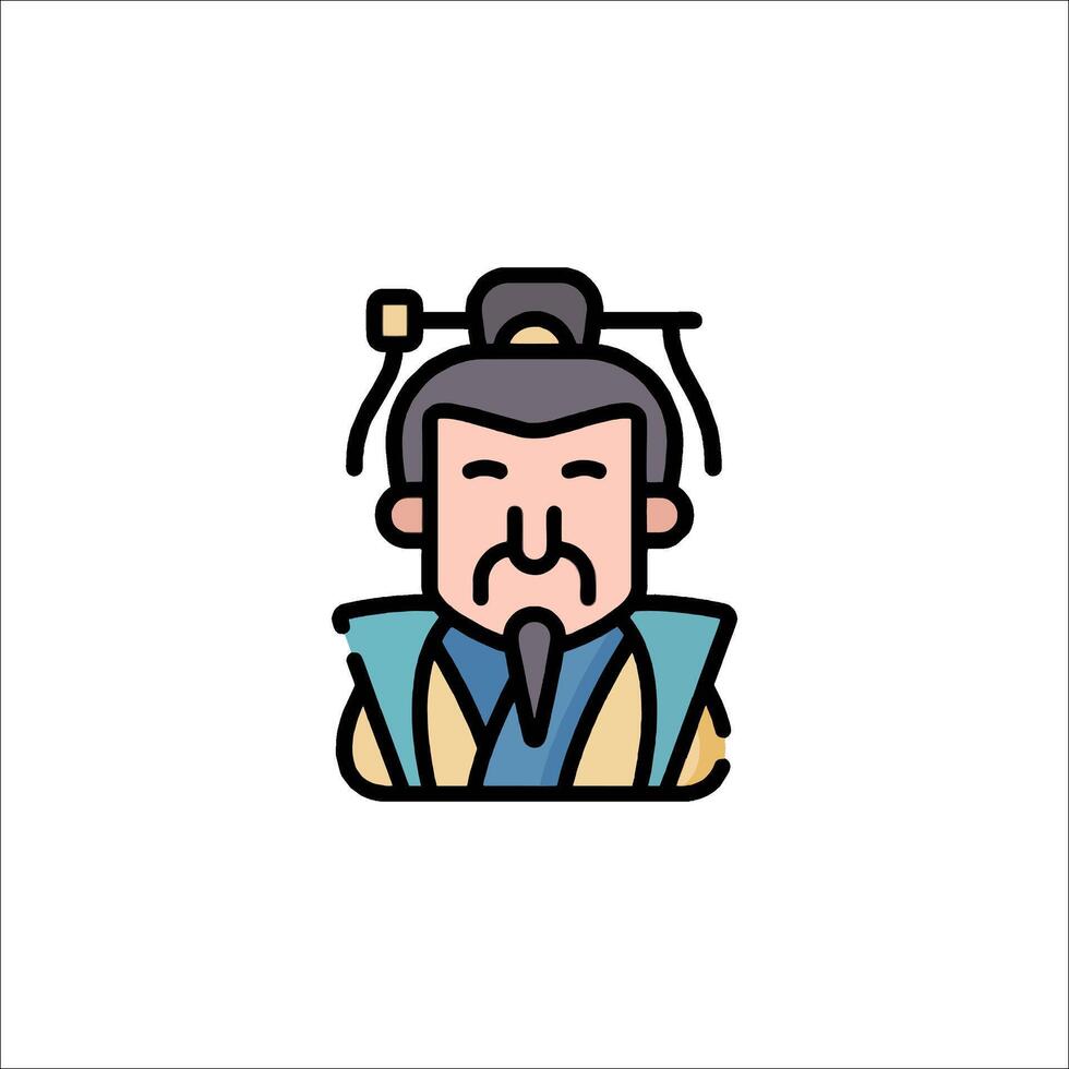 A cartoon character with a beard and a hat vector