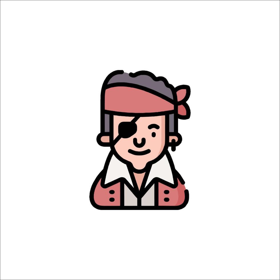 A cartoon pirate character with a bandana vector