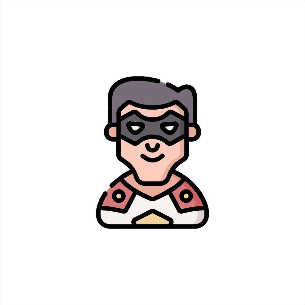A superhero icon with a mask on his face vector