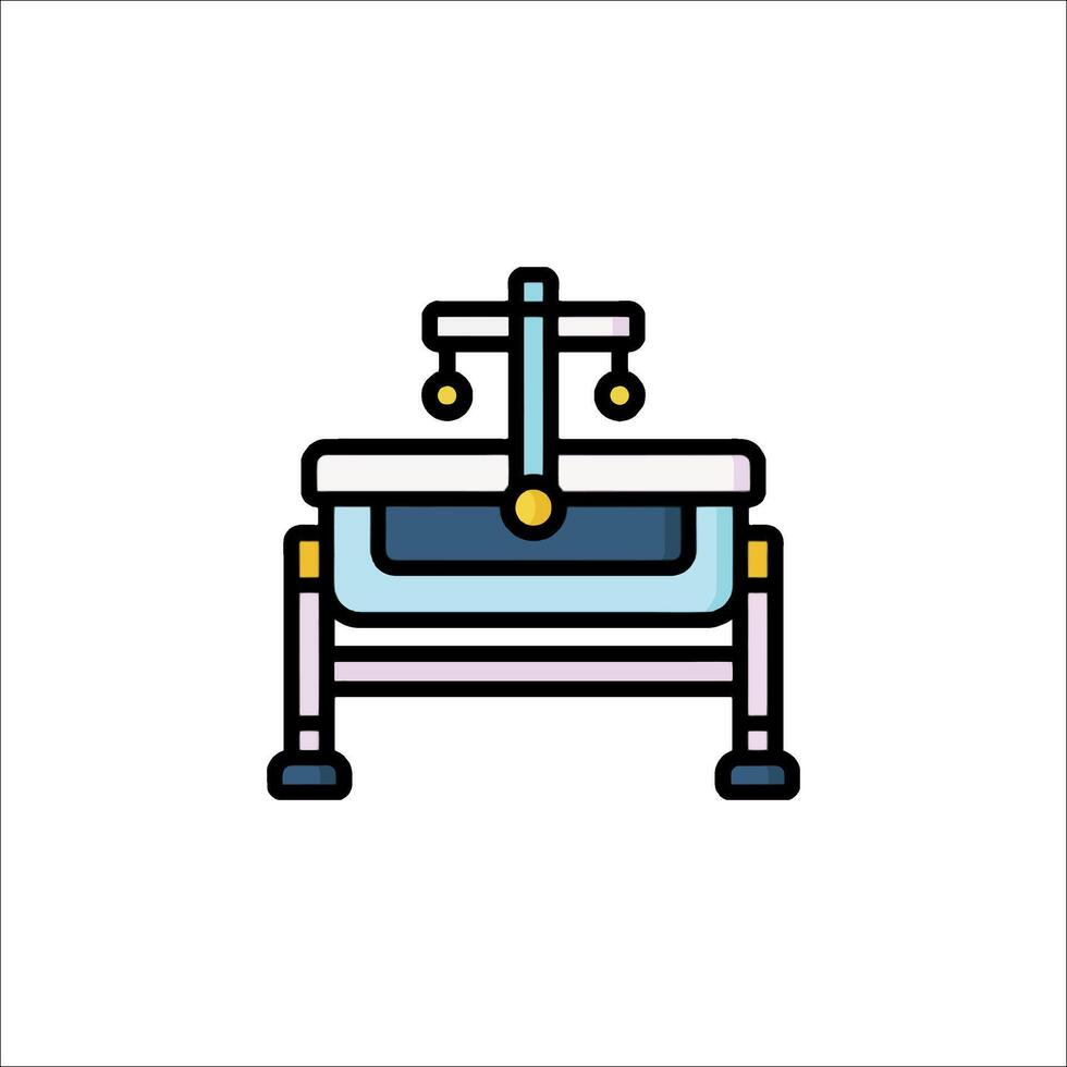 A baby changing table icon on a white background vector