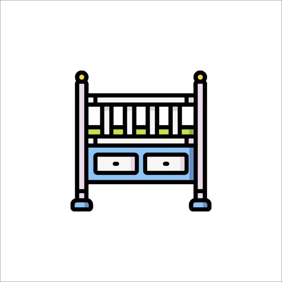 Baby crib icon illustration vector