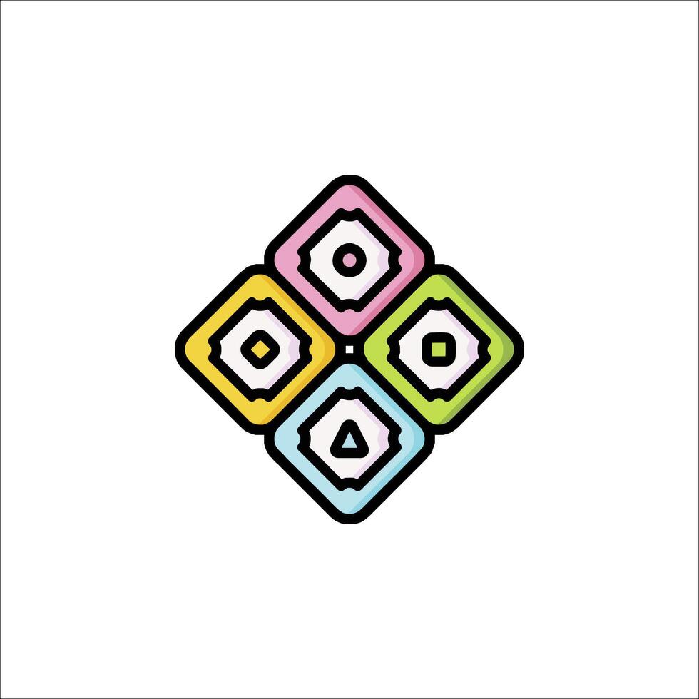 A colorful logo with four squares vector