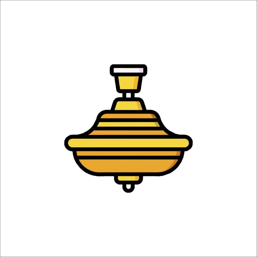 A yellow lamp with a white base vector