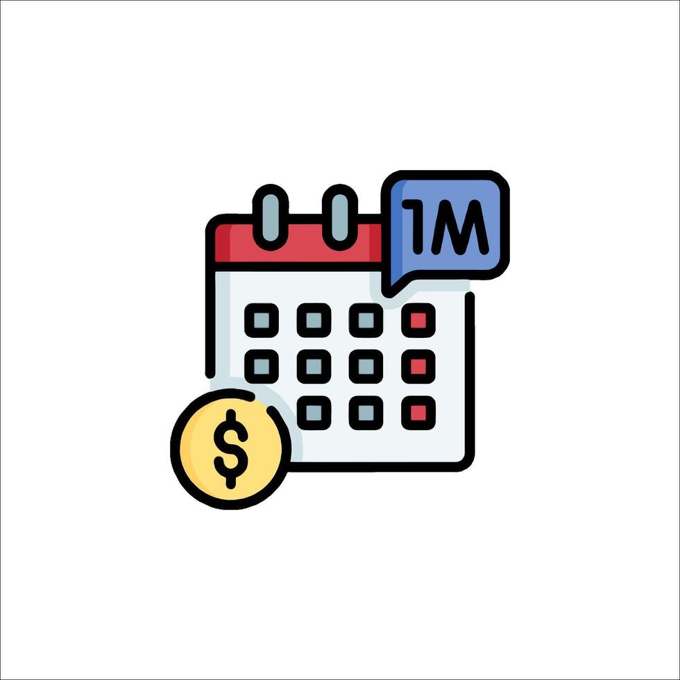 A calendar with a dollar coin icon vector
