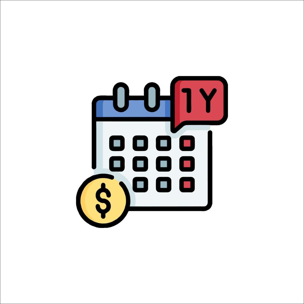Calendar with dollar sign icon vector