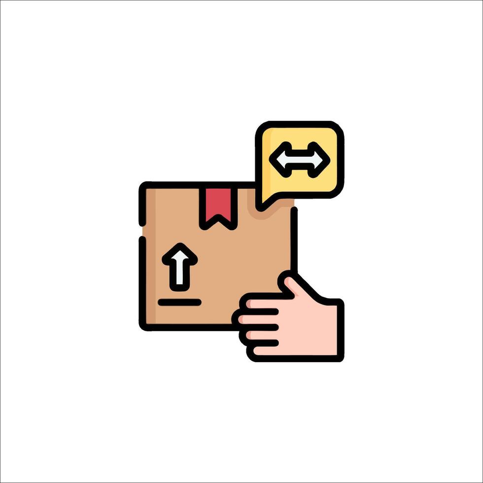 Hand holding a box with a speech bubble vector