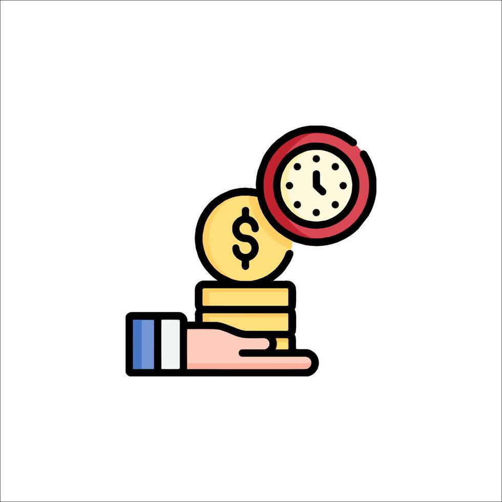 Time and money icon, illustration vector