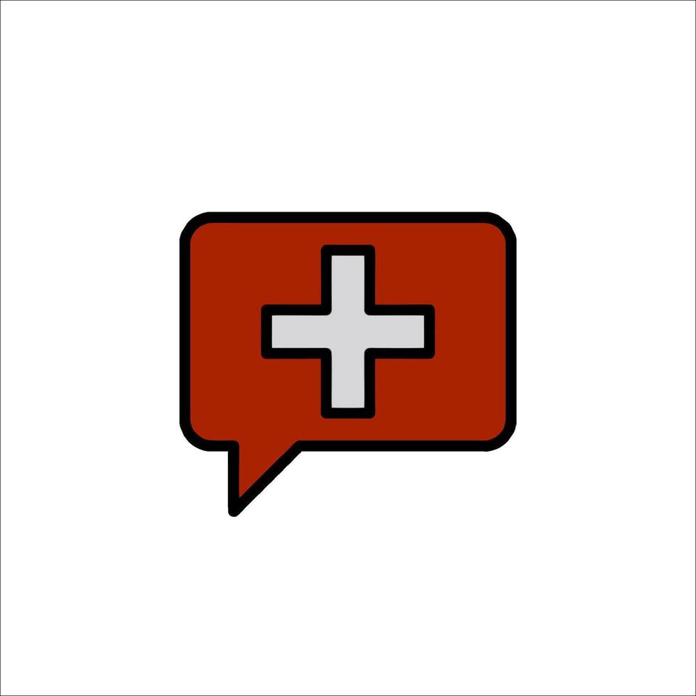 A speech bubble with a cross on it vector