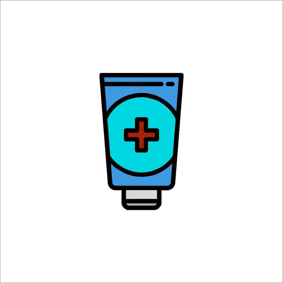 A tube of toothpaste with a cross on it vector