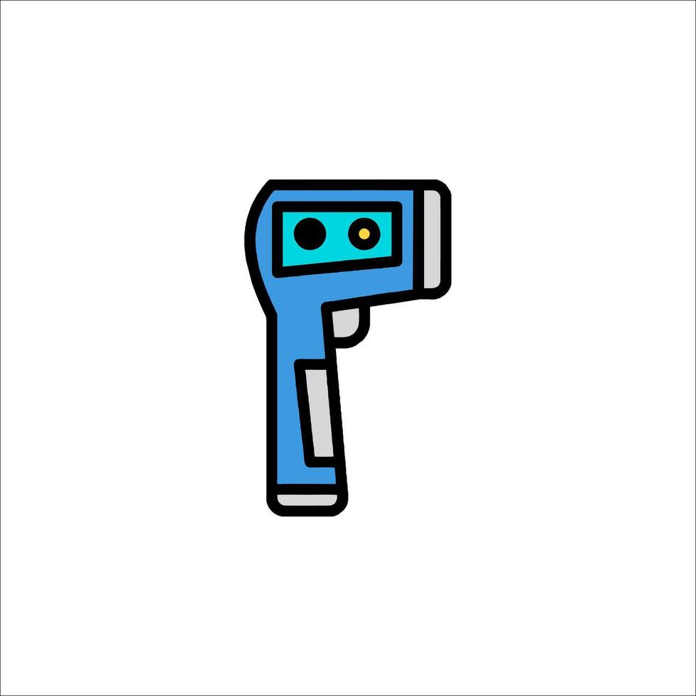 A blue and black thermometer icon on a white background vector