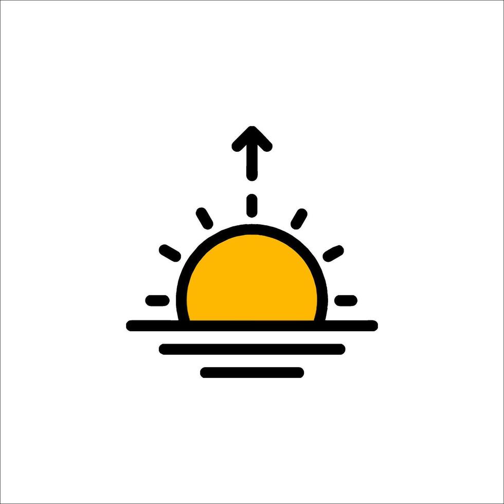Sunrise icon with an arrow pointing up vector