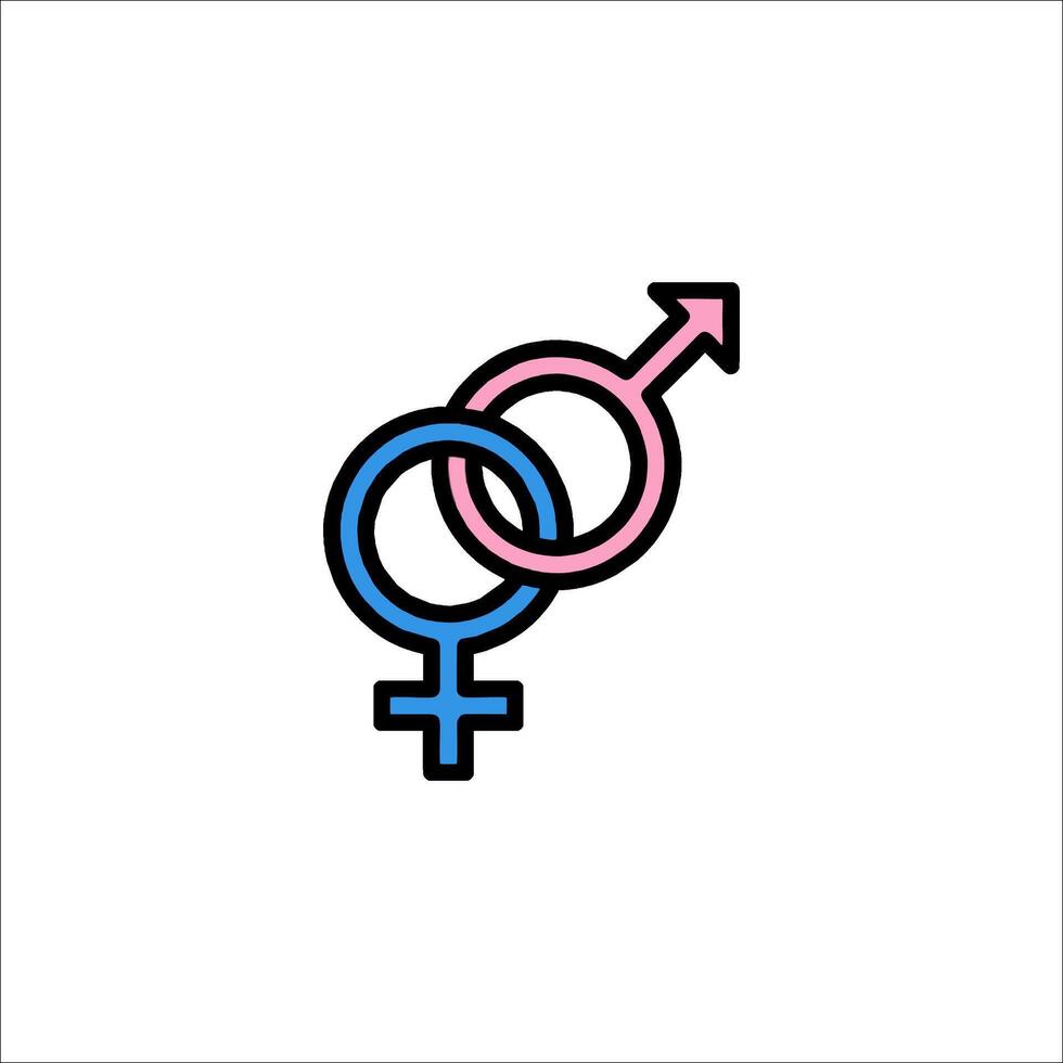 A male and female symbol on a white background vector