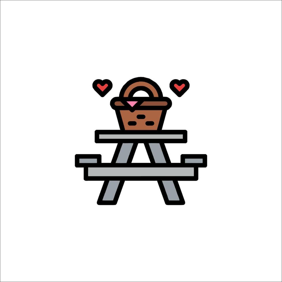 Picnic basket icon illustration vector